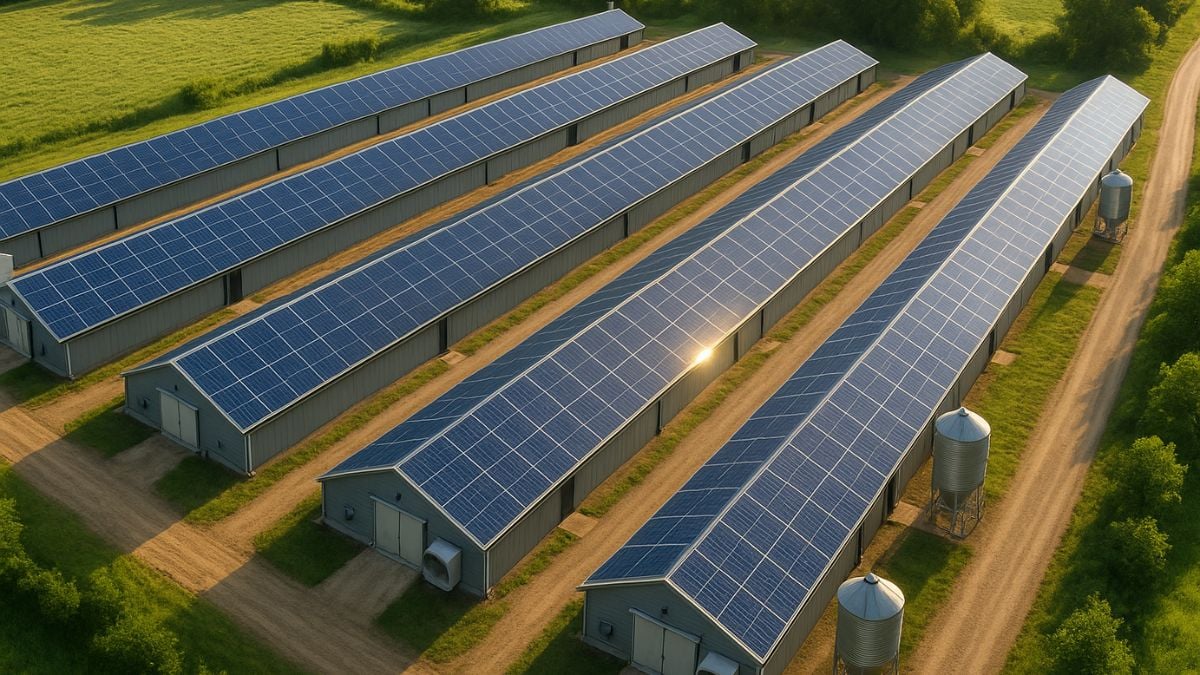 Energia fotovoltaica em aviários de frangos de corte